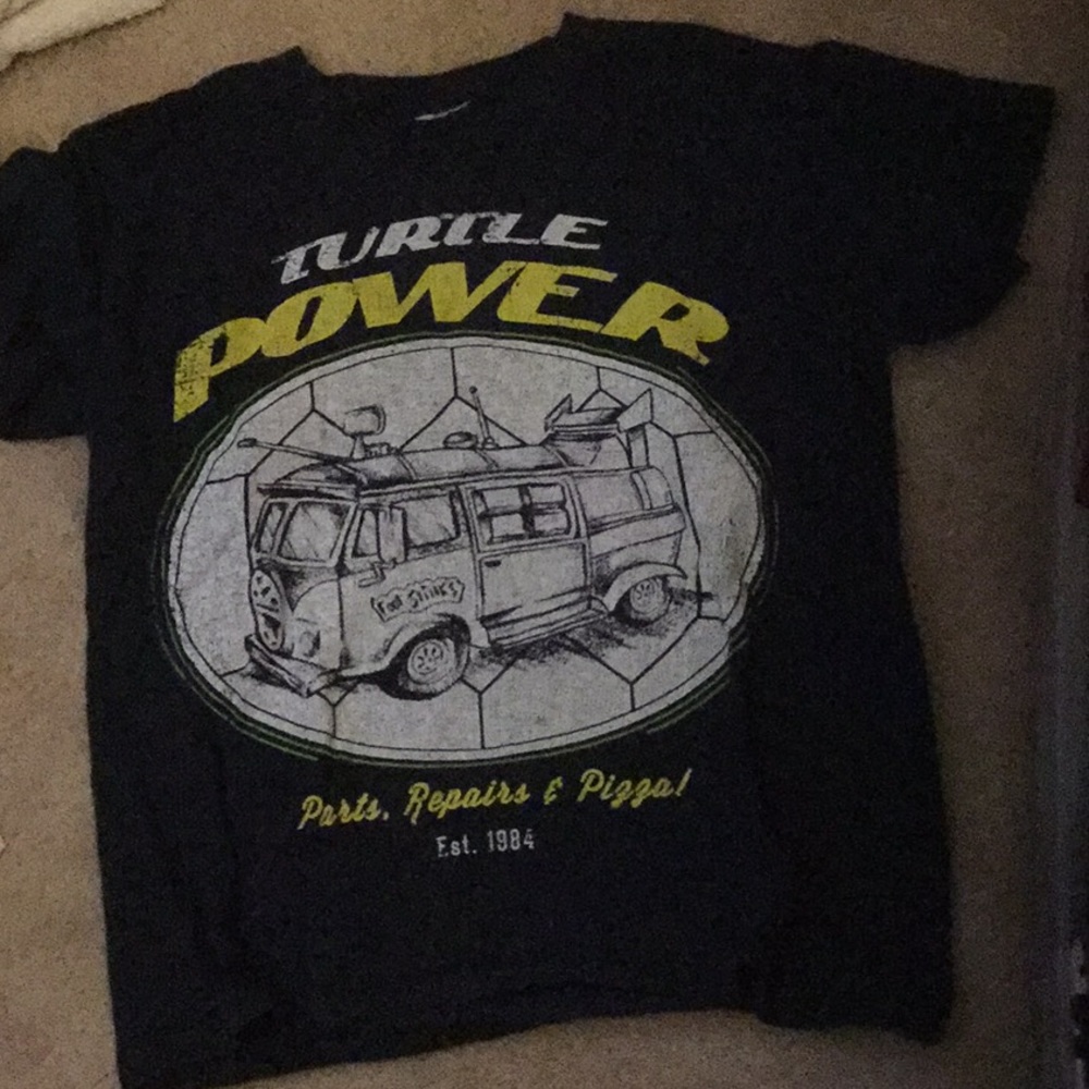 Short sleeve boys turtle power shirt